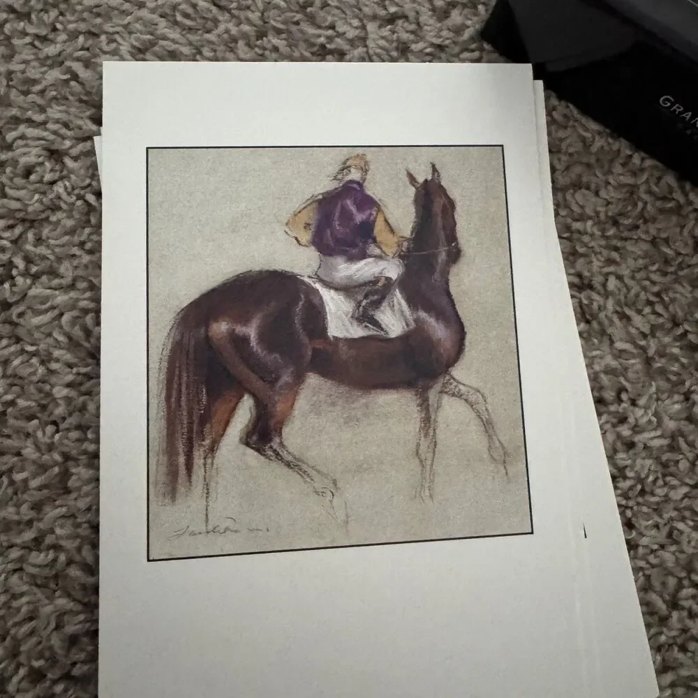 Vintage Hallmark Thoroughbred Note Cards Blank Stationery Boxed Set Horse Racing